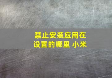 禁止安装应用在设置的哪里 小米